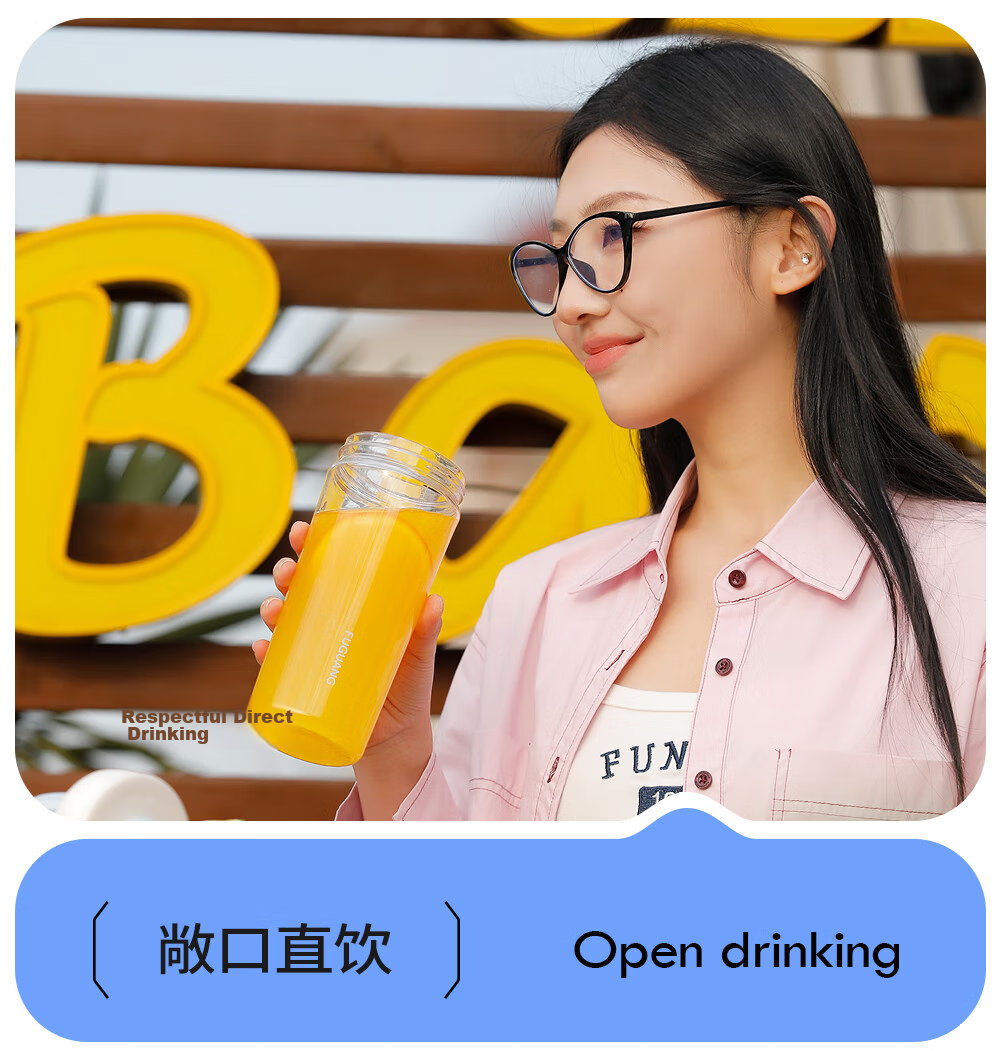 Fuguang Large Capacity PPSU Straw Plastic Water Bottle for Men, Women, Students, and Children with Carry Strap Outdoor Tea Cup Pink White 760ML 5