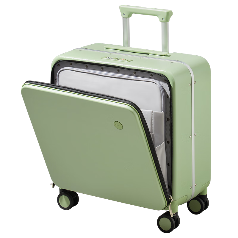 Mixi Front-Opening Aluminum Frame Suitcase, Trolley Case with Password Lock, Large Capacity Luggage for Travel, Carry-On Suitcase for Me