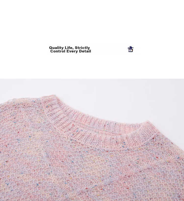 Demana Women's Premium Spring Quilted Lurex Mohair Wool Blend Loose Slim Knit Sweater 11