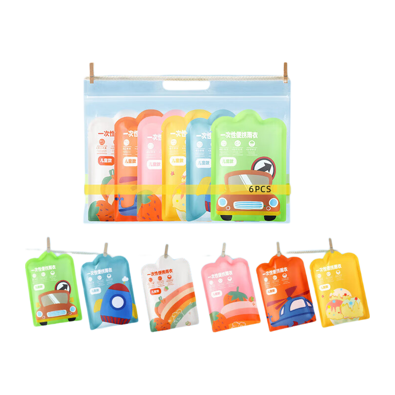 NOLANSEND Disposable Raincoat for Children, Full-Body Thick Card-Style Poncho, Portable School Travel Outdoor Backpack Rain Gear