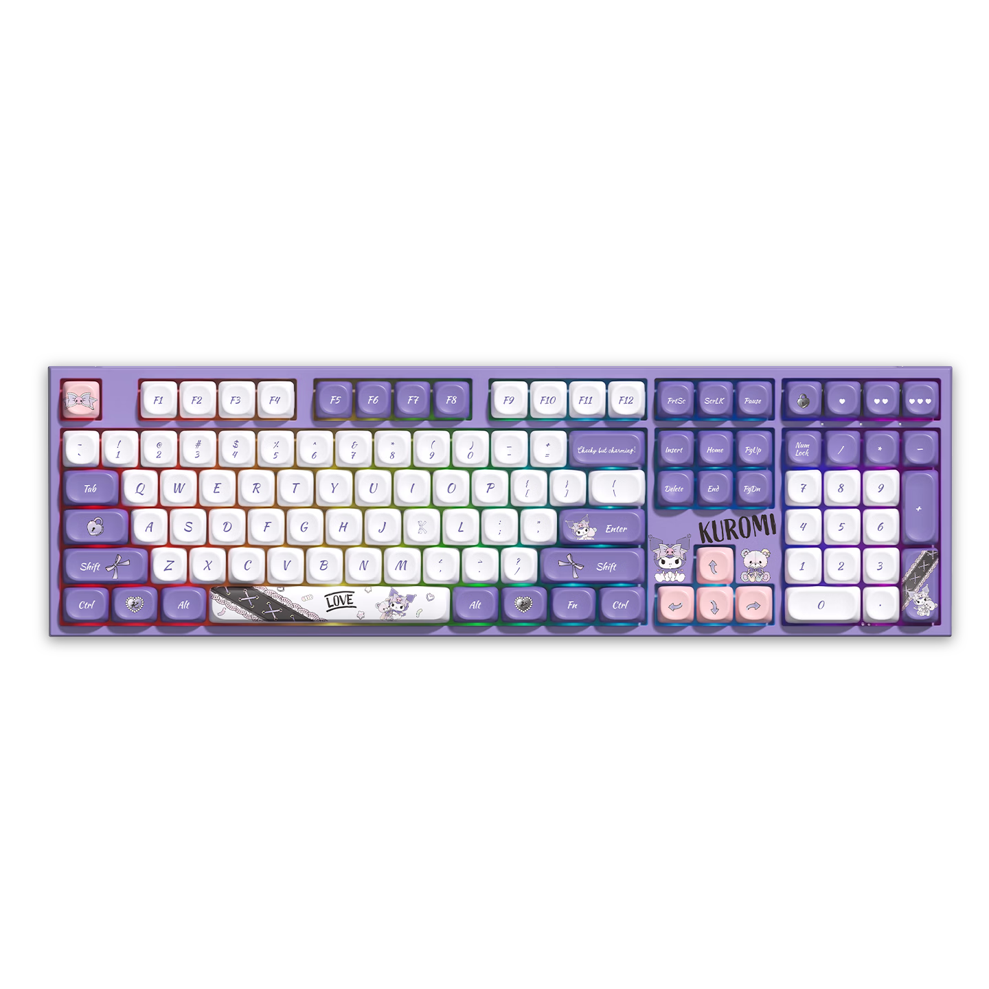 AKKO 5108 V5 Sanrio Kuromi Co-Branded Tri-Mode Mechanical Keyboard, E-Sports Gaming Dedicated Customizable Bluetooth Wireless 108-Key High-Aesthetic Wired Office Keyboard for Wome