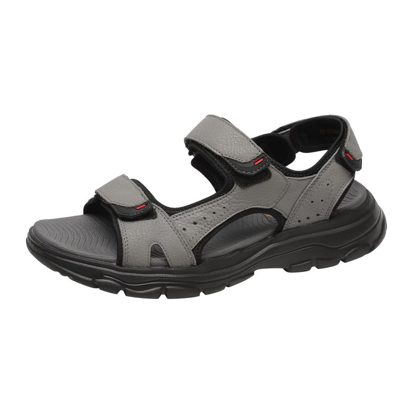 Goldlion Men's New Casual Sandals with Velcro Lightweight Shock-Absorbing Durable Beach Shoes G229420234RRF Gray Size 38