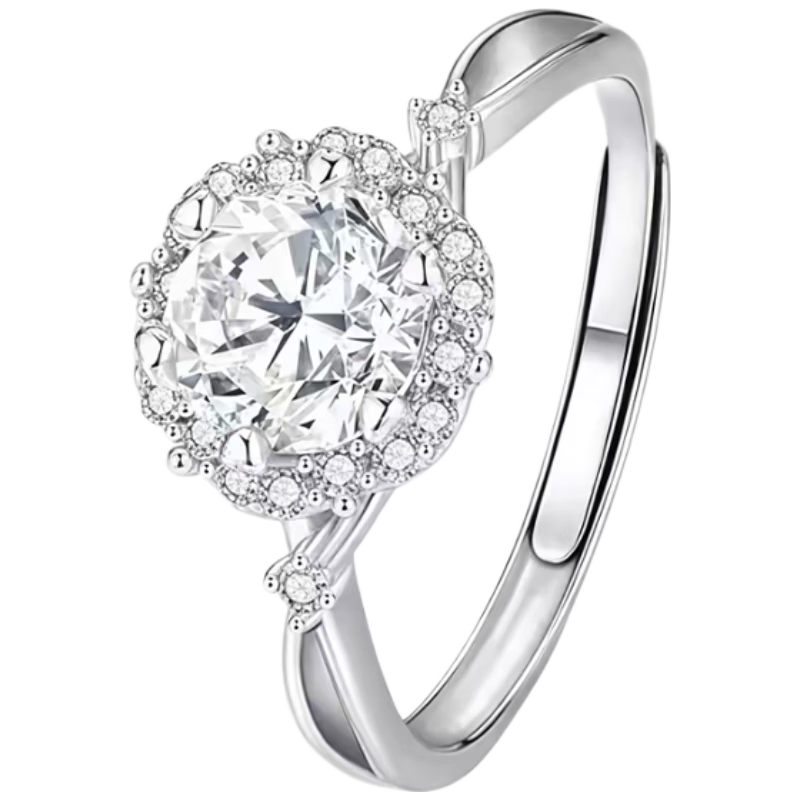 Kefuni 1 Carat Moissanite Engagement Ring for Women with Free GRA Certificate - Birthday and Qixi Festival Gift
