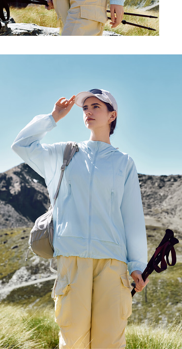 Camel [Wang Junkai Edition Muguang Pro] Women's Sun Protection Jacket Summer Unisex Water-Repellent Cooling Packable Coat 9