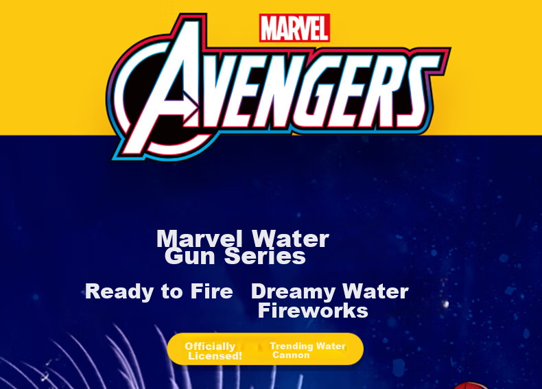 Disney Marvel 31-Hole Water Blaster Toy Water Gun Kids Captain America Birthday Gift 1