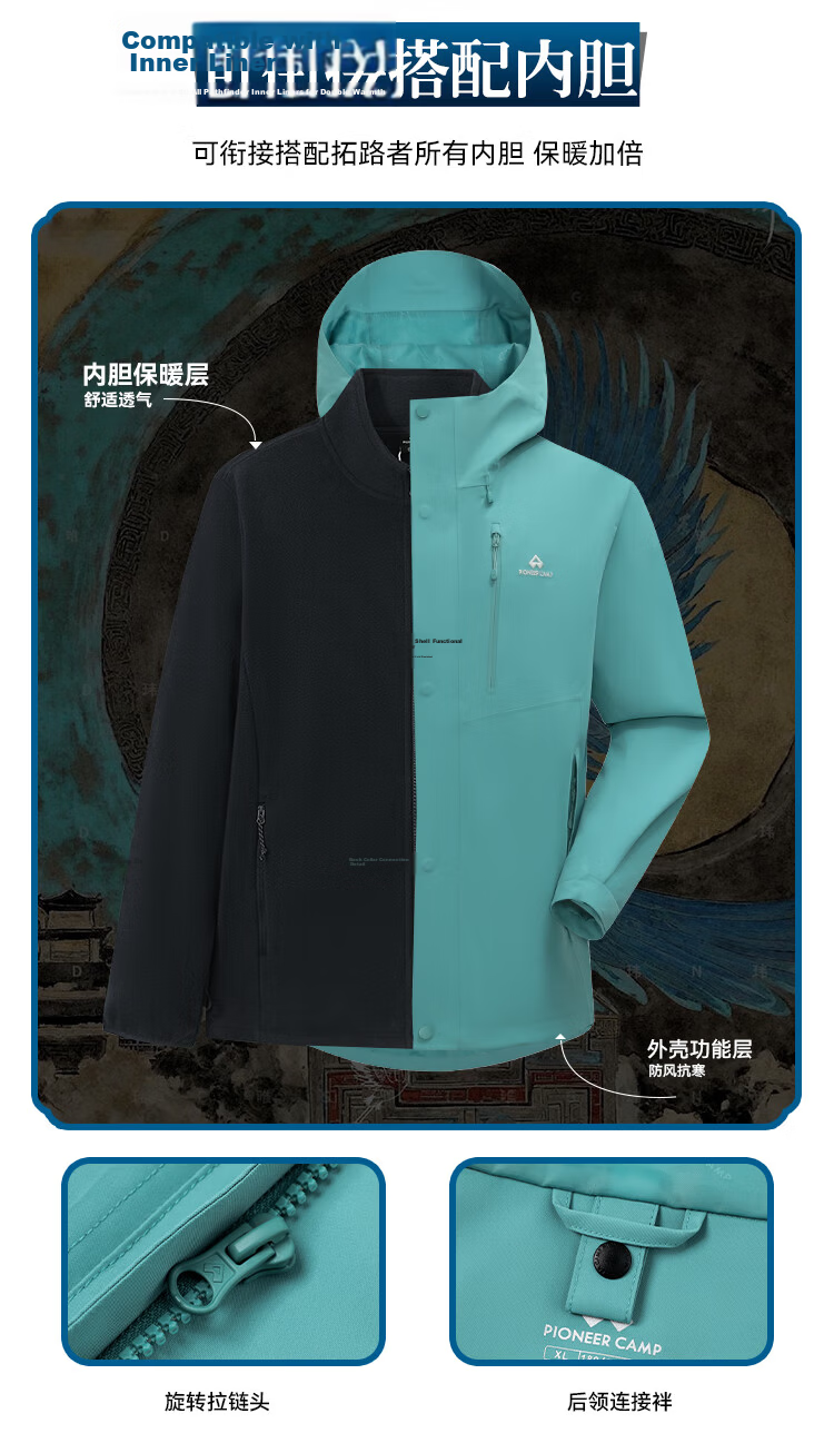 Toread [Celebrity Edition] Bluebird 3-in-1 Men's Autumn Winter Fleece Lined Waterproof Outdoor Jacket 10