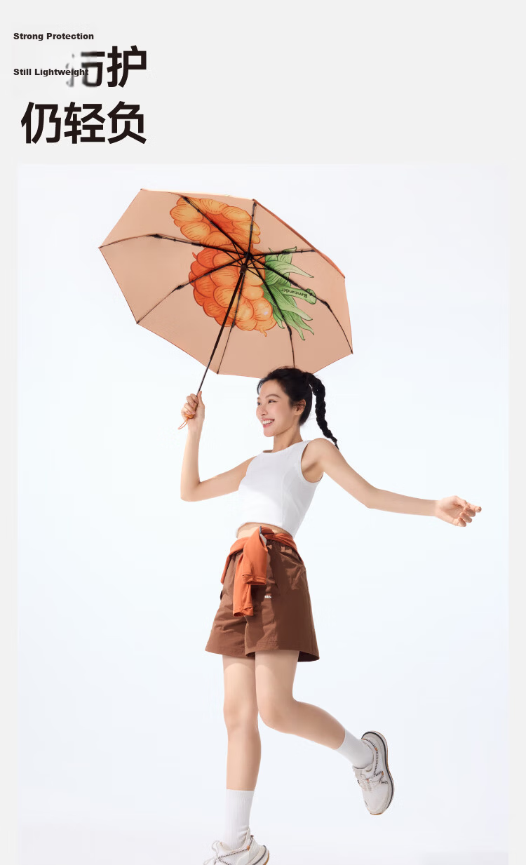 Banana Umbrella Three-Fold Double Protection Black Coating Sunscreen Umbrella BM397 Color Random 23