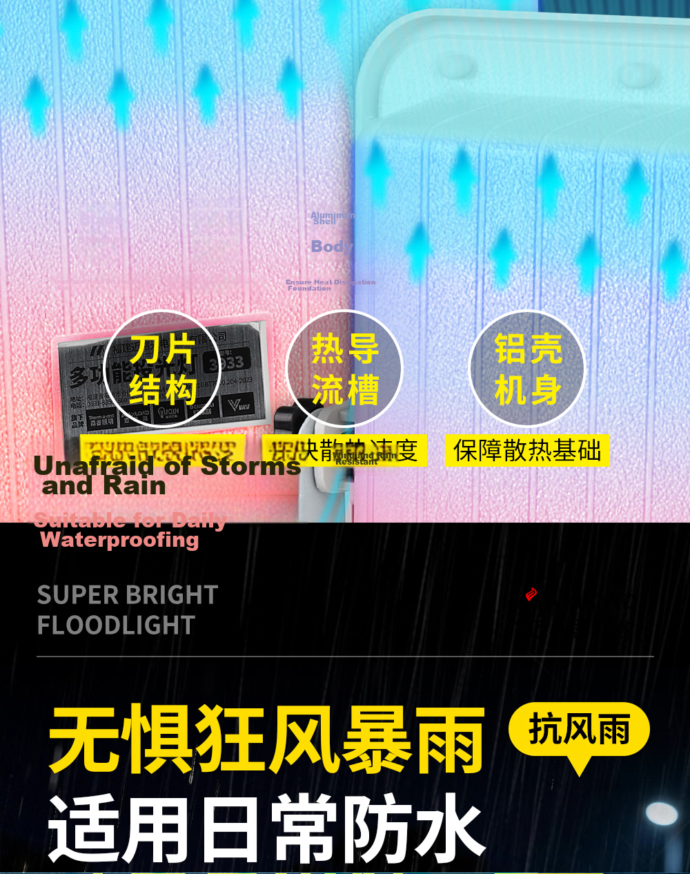 MAX LOAD Rechargeable Outdoor Lighting Long-lasting Camping Emergency Home Night Market Stall Waterproof Floodlight for Stadium and Construction Site 14