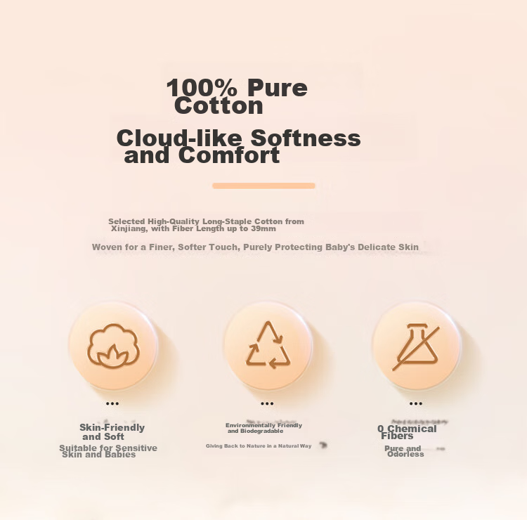 Auby Cotton Soft Wipes Baby 100% Pure Cotton Face Cleaning Towels Disposable Dry and Wet Dual-use 80 Sheets 6 Packs 9