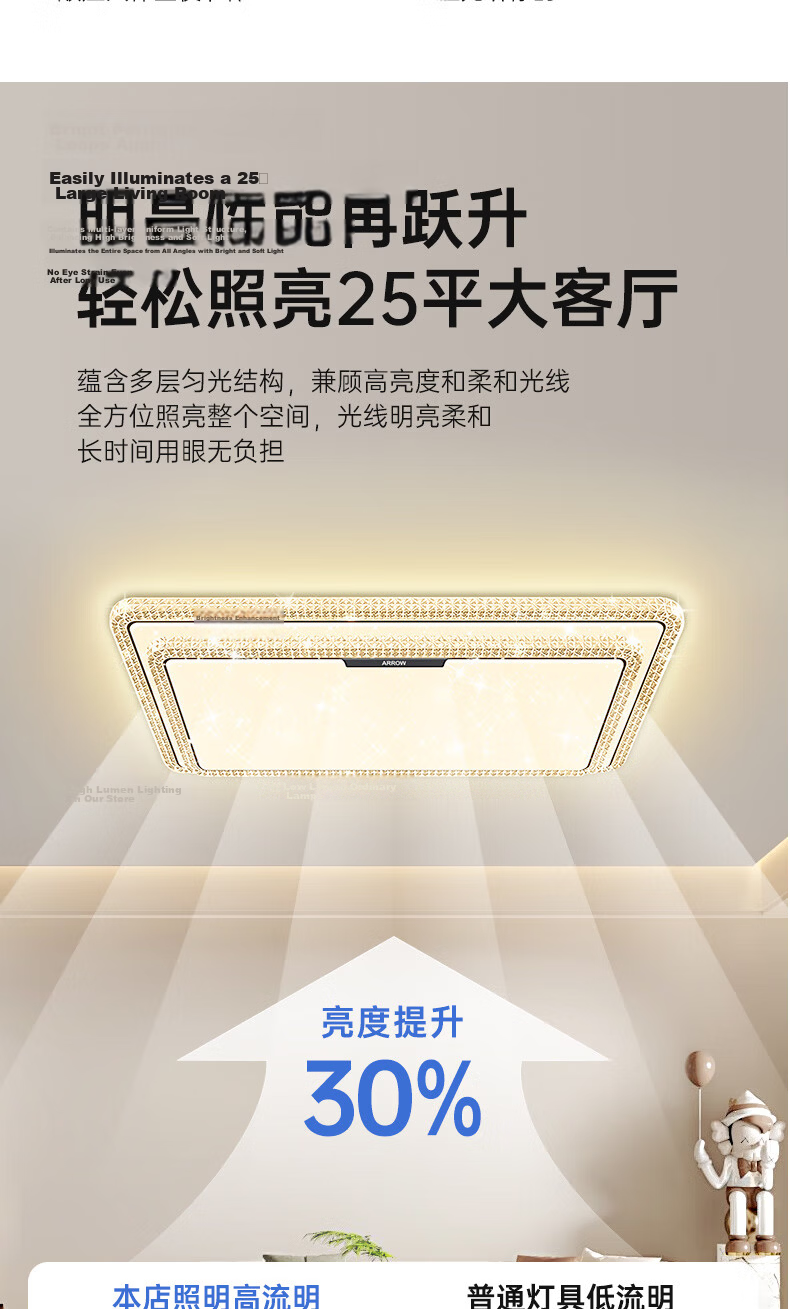 ARROW Luxury Minimalist Modern Ceiling Light for Bedroom and Living Room 3