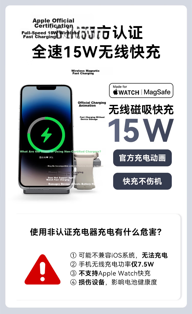 ANKER MagGo 3-in-1 15W Magnetic Wireless Charger for iPhone 17 Pro Max, Apple Watch, AirPods, Foldable, Black 4