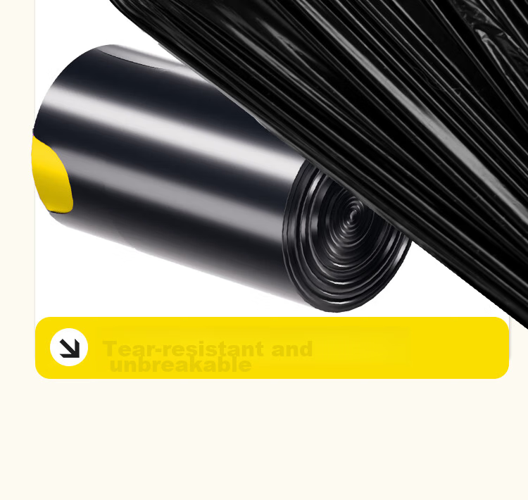 Bendi Drawstring Garbage Bags Black 60x70cm 72pcs Thickened Double-Sided 2.6 Mil Large Tear-Resistant Household Kitchen 10