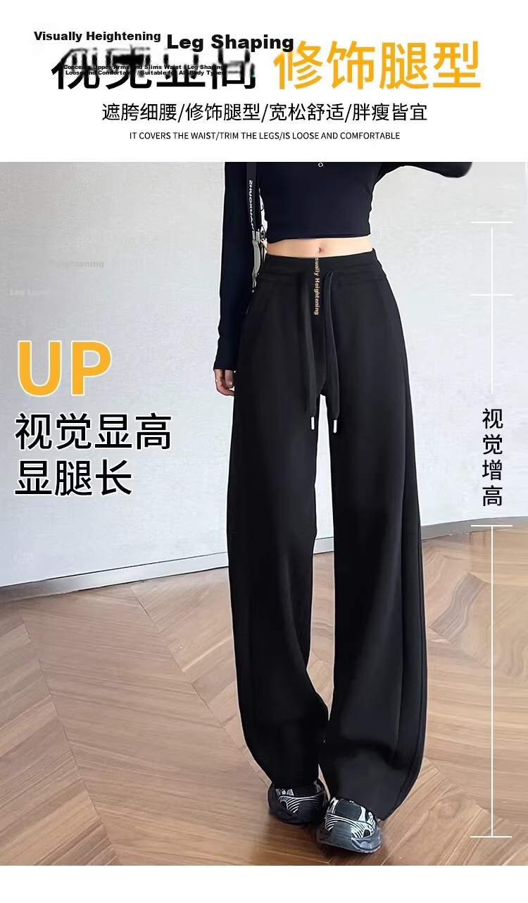 La Chapelle Women's Narrow Fit Sports Pants Spring Thin Wide Leg Casual Pants Summer Straight Leg Sweatpants White Gray 4XL 5
