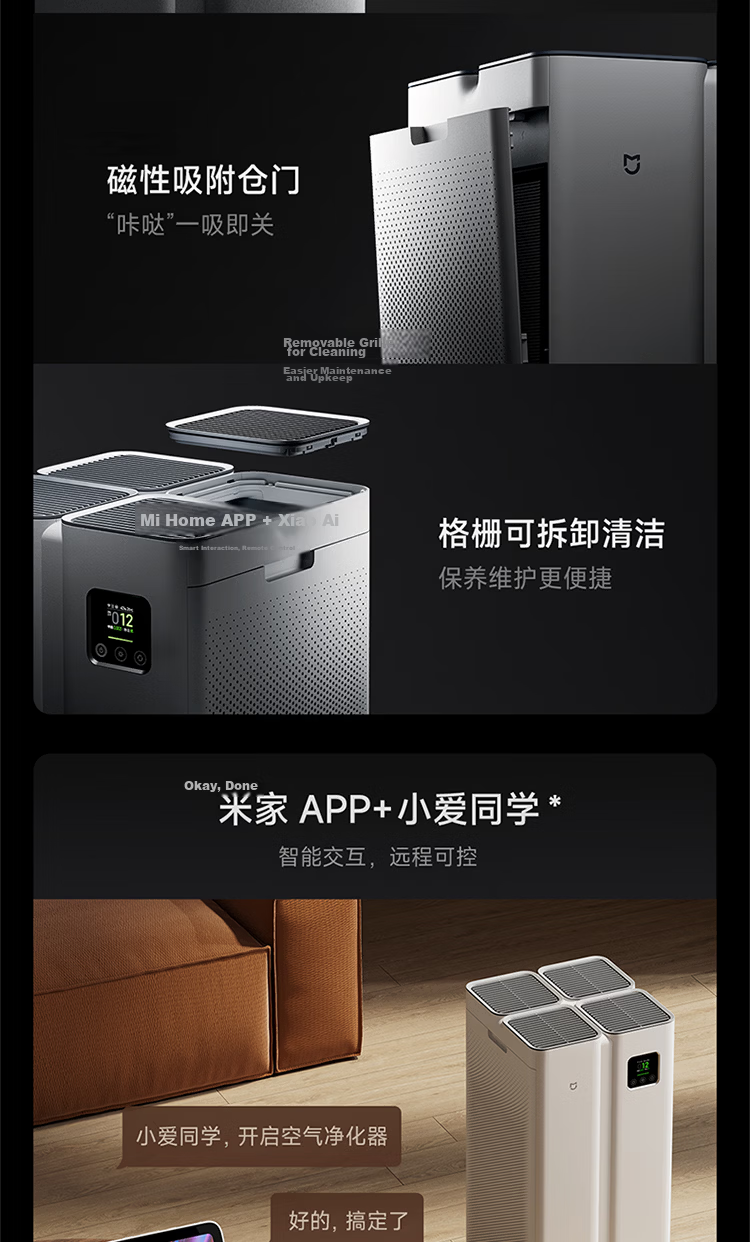 Mijia Xiaomi All-in-One Harmless Decomposition Formaldehyde Air Purifier with Allergy Removal, Sterilization, Smog and Odor Elimination, Smart Digital Display 19