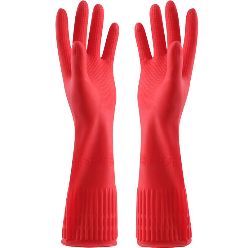 Ansell Long Latex Gloves Winter Cold Storage Cleaning Dishwashing Warm Waterproof Oil-Resistant Durable Rubber Work Gloves 45cm Fleece-Lined 1 Pair 28705