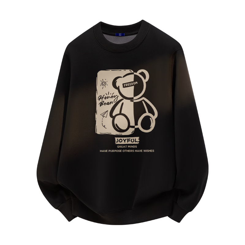GENIOLAMODE Fleece-Lined Sweatshirt for Men, Round Neck, Winter 2026 Latest Style, Thickened Warm Inner Layer Long-Sleeve T-Shirt