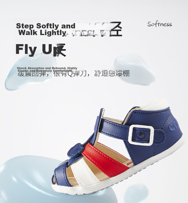 Katetu Children's Sandals, Girls' Summer Walking Shoes, Princess Shoes, for Ages 1-6, Boys' Closed-Toe Soft-Soled Baby Sandals XZ36 9
