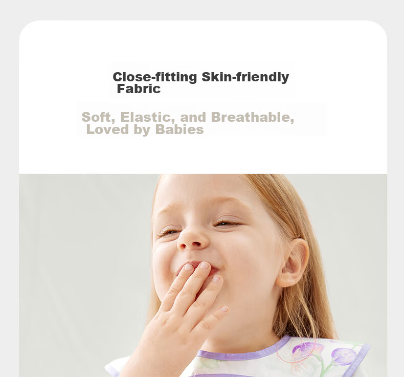 Babycare Baby Feeding Bib Toddler Smock Infant Anti-Dirt Apron with Back Cover Food Supplement Round Note Pattern Size 100 6
