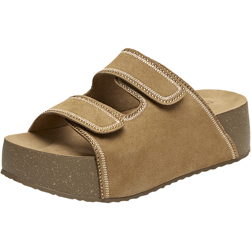 Tianmeiyi Birkenstock Women's Slippers Mall Same Style Open Toe Women's Shoes 2026 Summer New Apricot Color Size 36