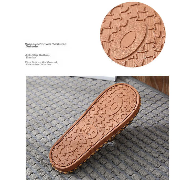 GUOLUOFEI Woven Unisex Summer Slippers Bamboo Floor Soft Sole Non-Slip Men's New Bamboo Sole Size 38-39 10