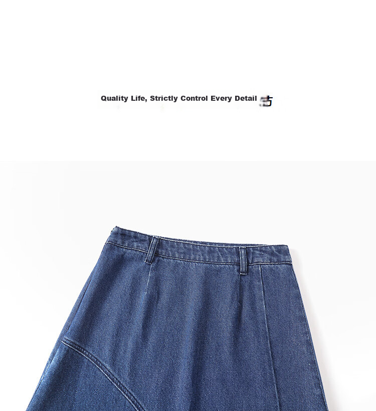 Demana Breathable Cloud Cotton Spring Elegant Fish Tail Irregular Split Denim A-Line Women's Skirt 11