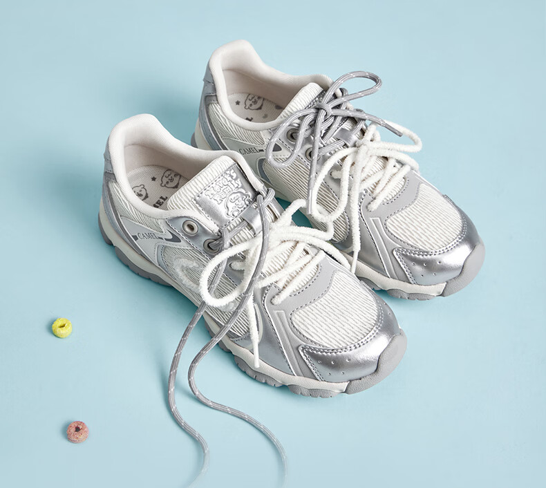 CAMEL Lightweight Cloud Training Shoes Women Naiwa Collaboration Height Increasing Thick Sole Casual Sports Shoes L26SXG3217 Off-White/Silver Size 38 8