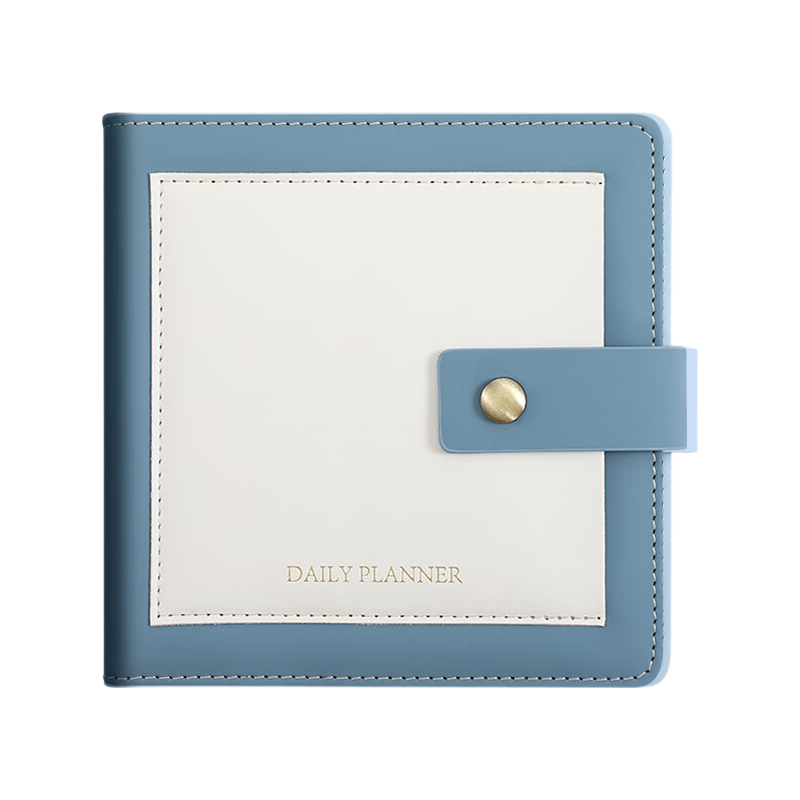 Jiaranheng Daily Planner, Square Notebook, Portable Stationery, Mini Pocket Organizer, Schedule Notebook, Aesthetically Pleasing Time Management Tool, Self-Discipline Check-In Book, Work And Study Notebook, Deep Blue Color