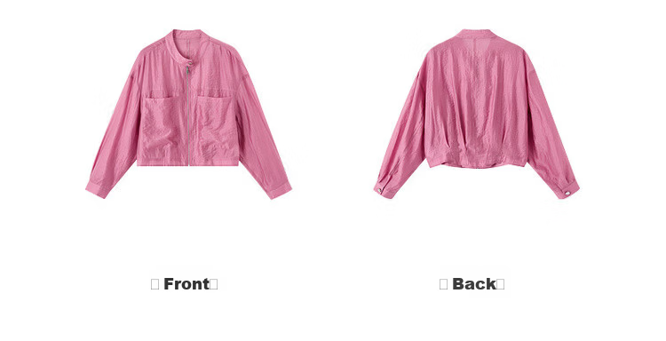 MT [Lycocell Collector] Spring Dopamine Lightweight Glossy Stand Collar Large Pocket Comfortable Short Women's Jacket 12