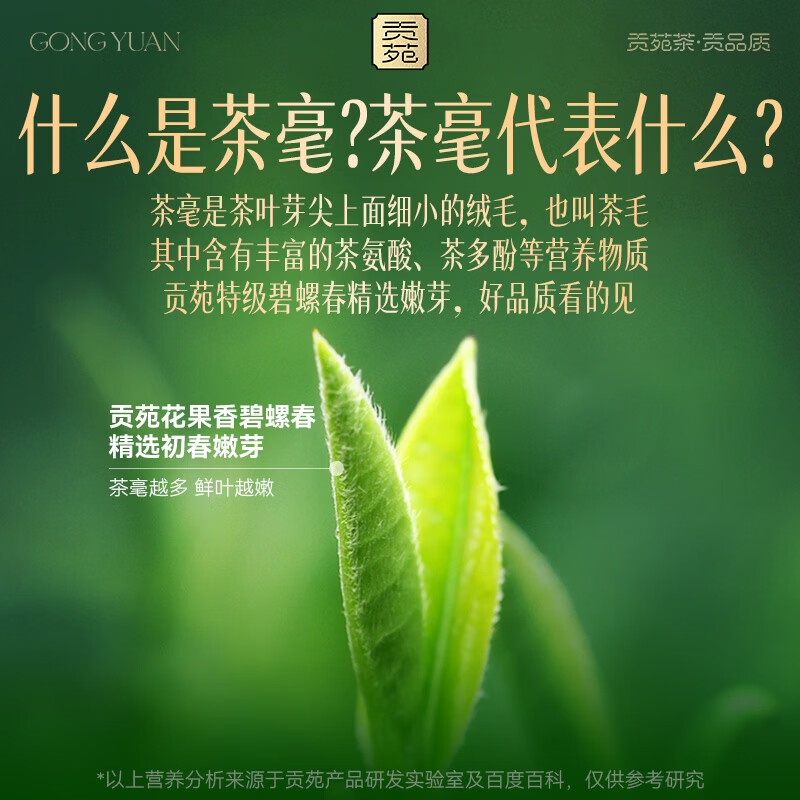贡苑绿茶2026新茶 苏州特级碧螺春250g 明前嫩芽花果香茶叶散装自己喝