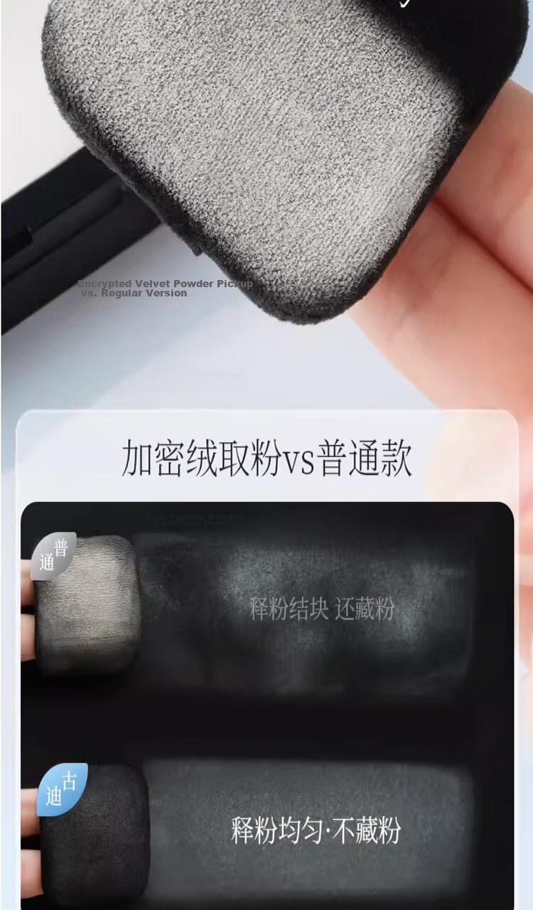 GOOOD 3-Pack Double-Sided Black Swan Flocked Powder Puffs Compatible with NARS CT White Compact Short Velvet Powder Puff Replacement 6