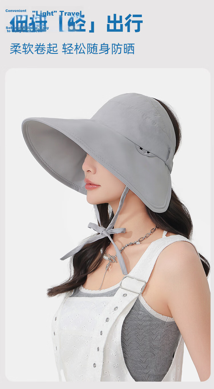 Romon Sun Protection Hat Half-Top UV Shield Face Cover Large Brim Adjustable Big Head Fisherman Cooling Duckbill Sun Hat 6