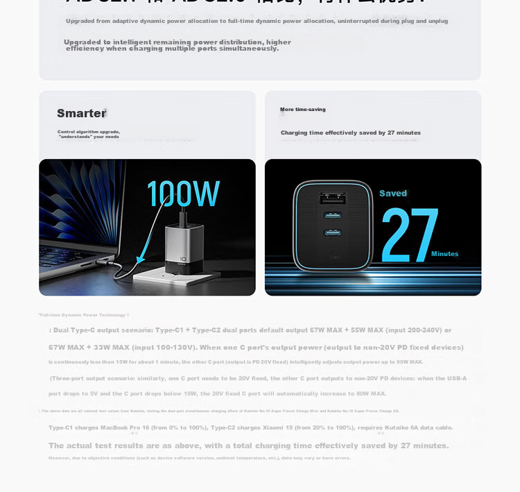 CUKTECH CoolState No.10 Super Power Mini GaN Charger 120W/100W Fast Charging Set for Apple 17, Xiaomi, Huawei Phones/Laptops 10