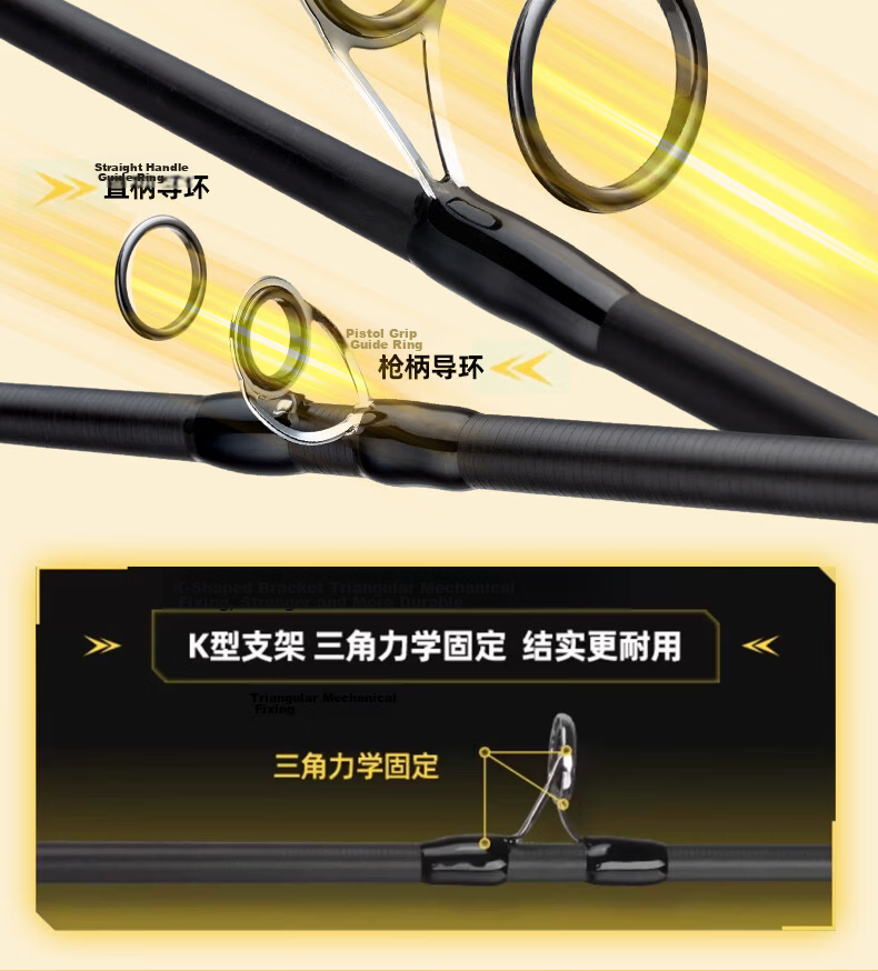 GW 1.8m MH Action CA Straight Handle Lure Rod Set Universal Fishing Rod Lure Fishing Rod Fish Pole Tackle 9