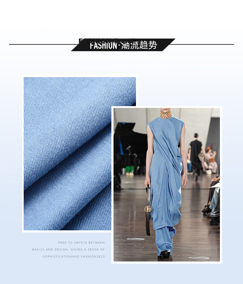 YANYEE Solid Color Vest Dress 2025 Summer Premium Blue Waist-Cinched Over-the-Knee Work Dress Blue M 7