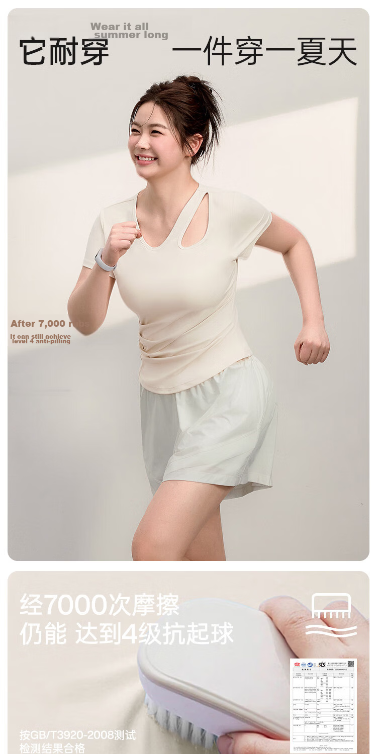 Borui Girl Plus Size Yoga Top Women's Slim Fit Sports Running Fitness Wear Summer 5