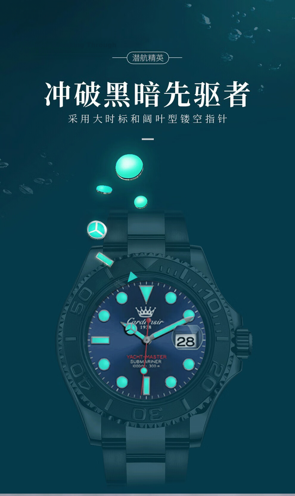 CARDIMSIR Men's Ultra-Thin Mechanical Watch Fully Automatic Multifunction Waterproof Luminous Silicone Strap Top Ten Brand Wristwatch Gift for Husband 5