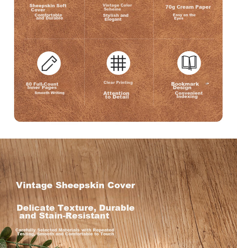 Deli Customizable Fashion Leather Notebook, Business Notepad, Sheepskin Journal, Meeting Record Book, A5 Size, 120 Sheets, Gray, Single Book Pack, 3340 4