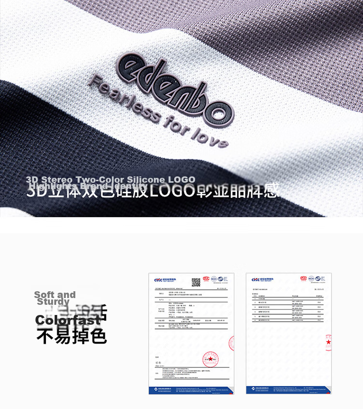 Edenbo Men's Short Sleeve Polo Shirt Spring Summer Four-Way Stretch Classic Striped Top Navy Blue 170/88A (L) 6
