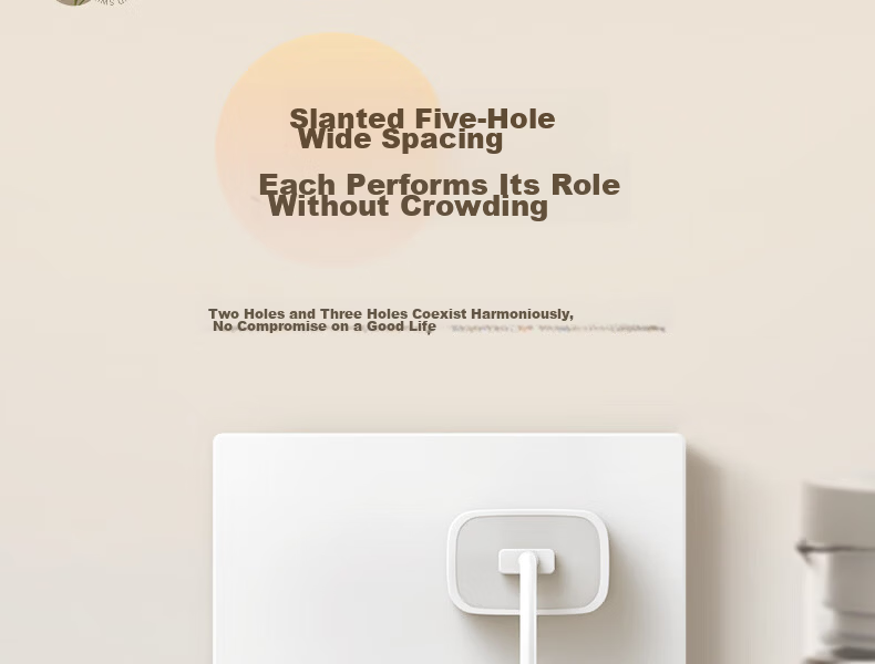 CHNT Switch Socket No-Paint Cream Style Large Panel Socket Faceplate Concealed X1M One-Gang Single-Control Five-Hole 26