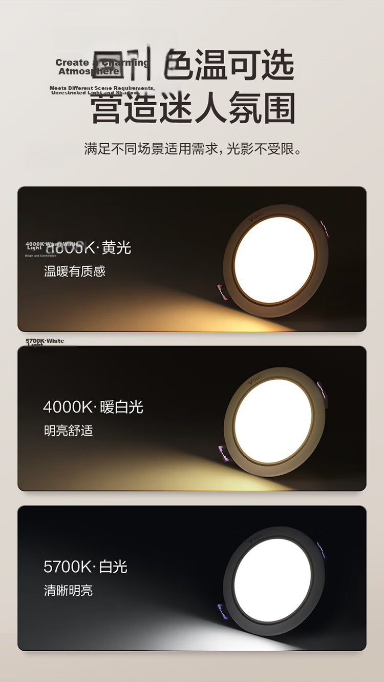 BULL LED Metal Downlight MT-K4R5A-AS White Paint 4.5W 3-inch 4000K Warm White Light Cutout 70-80mm 5