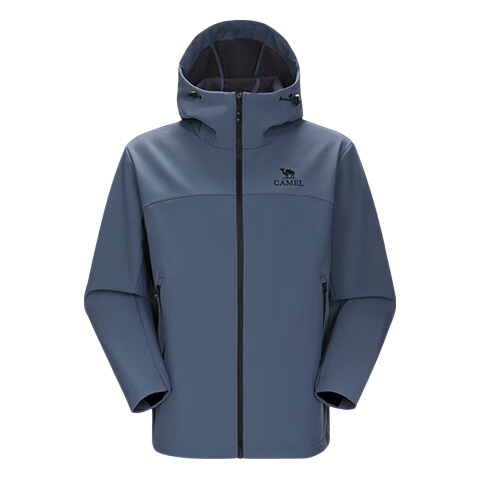 CAMEL Outdoor Softshell Jacket Women 2025 New Spring Autumn Fleece Windproof Hooded Warm Jacket Men G177