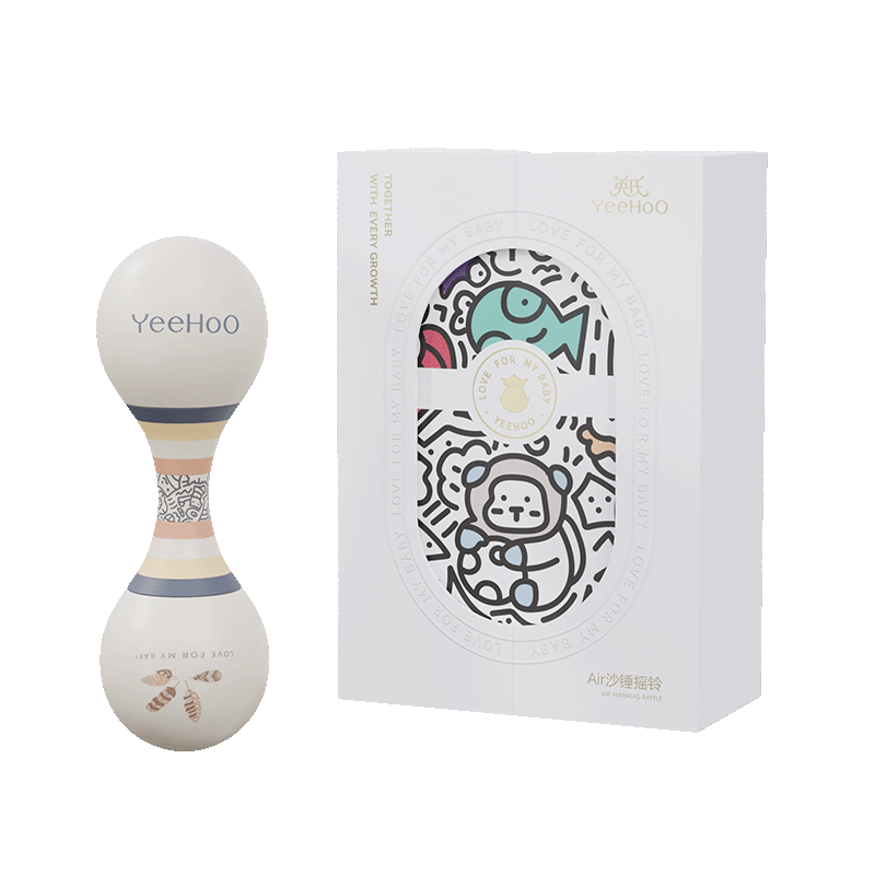 YEEHOO Infant Rattle 0-1 Year Old Newborn Soothing Toy Sand Hammer Gift Box Baby Liquid Silicone Teether