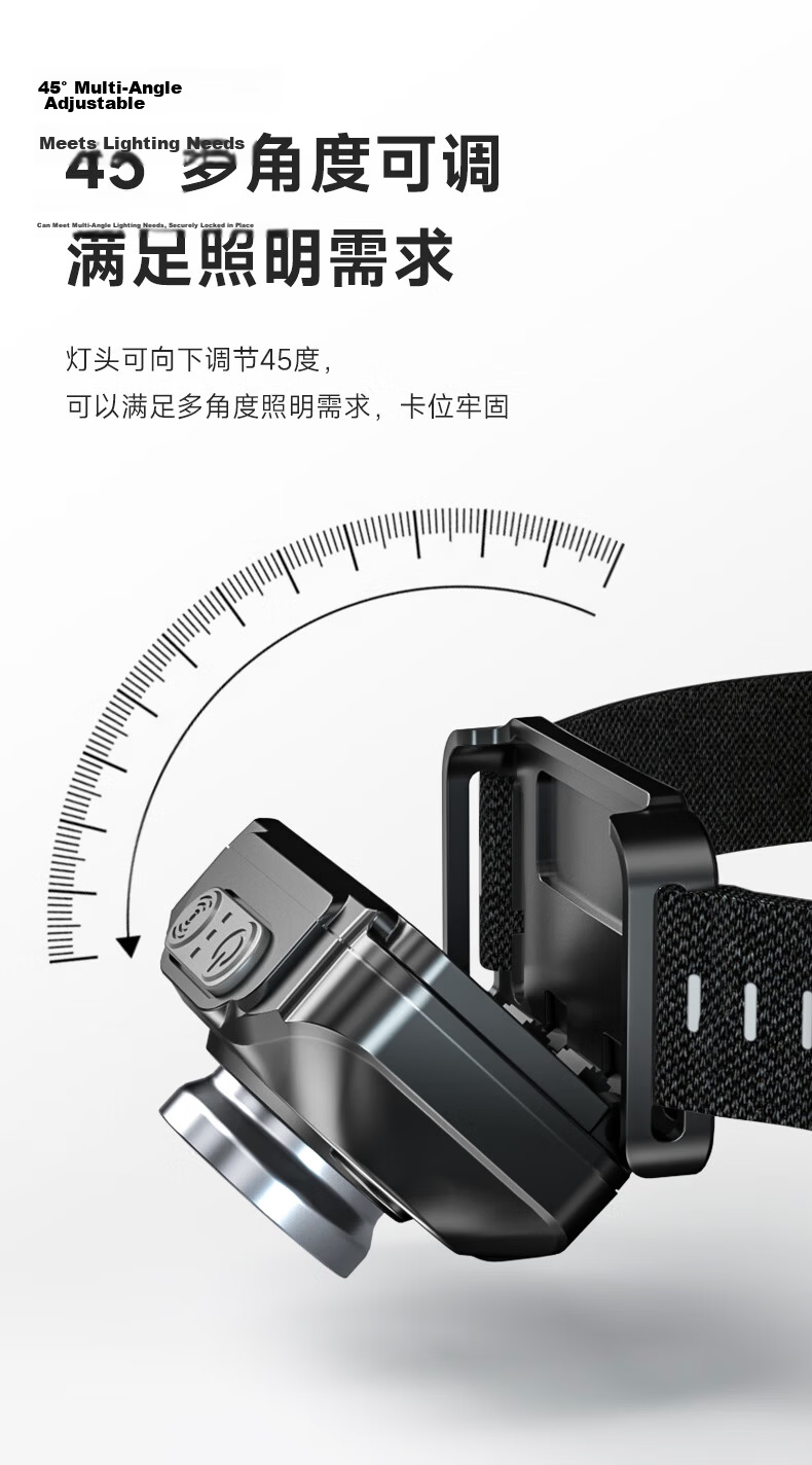 LEM Headlamp High Brightness Rechargeable Outdoor Mountaineering Night Fishing Long Battery Life Sensor Headband Light 14