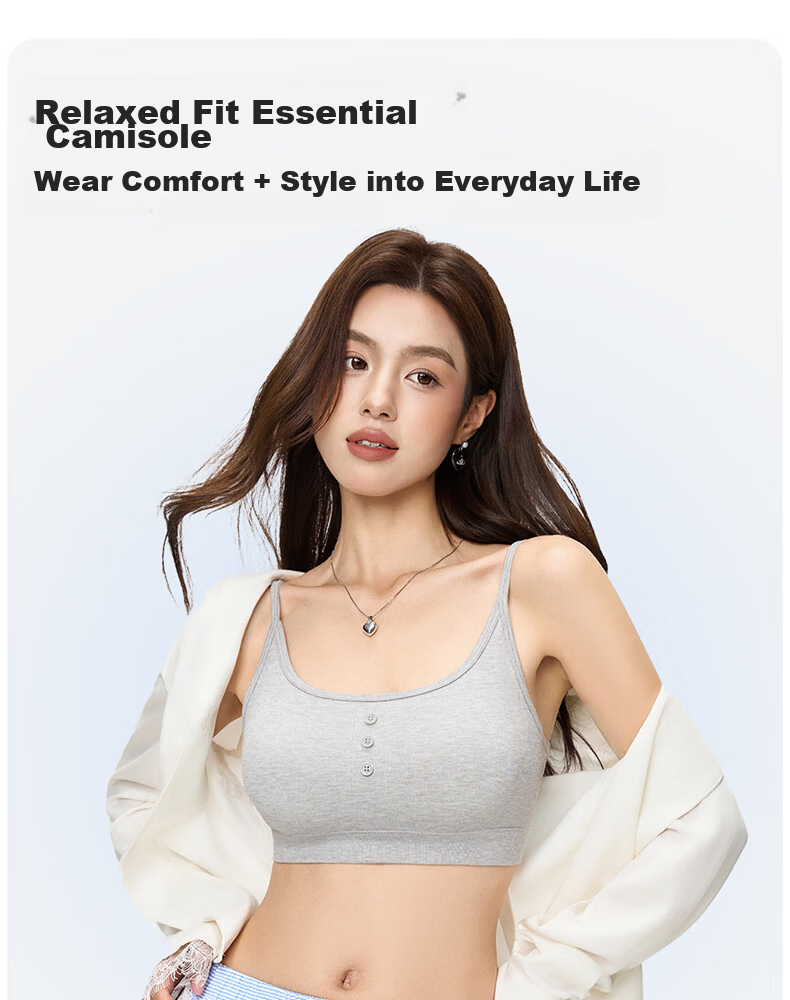 Free Style Modal Camisole Tank Top for Women with Padded Bra, Spring Summer, Beautiful Back, Inner Layer, Outerwear, No Bra Needed 1