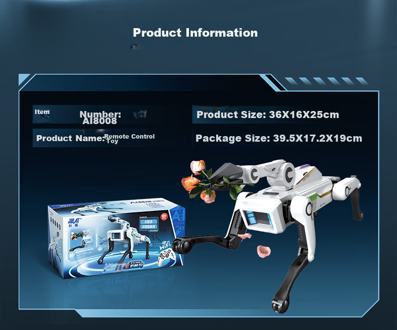 Julai Smart AI Calling Robot Dog Early Education Toy Remote Control Car Programming Stunt Gift for Boys and Girls Birthday New Year 19
