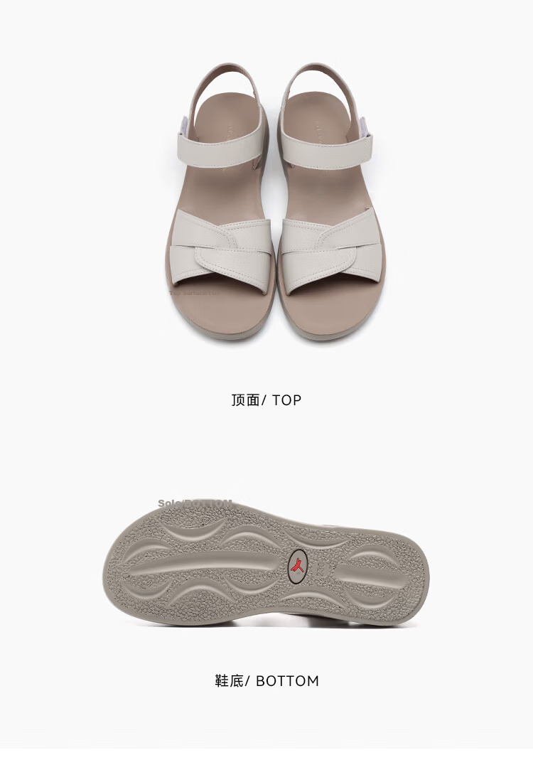 Red Dragonfly Women's Sandals New Soft Sole Middle-aged and Elderly Mom Shoes Thick Sole Lightweight Casual Open Toe Shoes WTK264981 Off-white Size 38 9