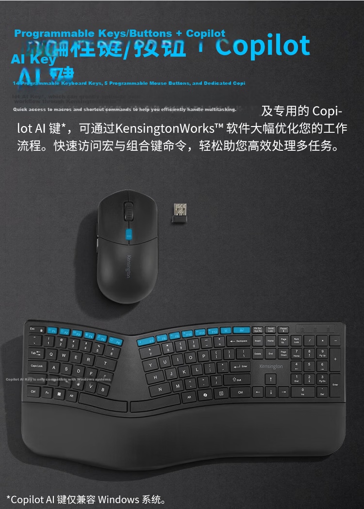 Kensington MY430 Rechargeable Ergonomic Wireless Office Mouse 3-Device Connectivity K75507CN 9