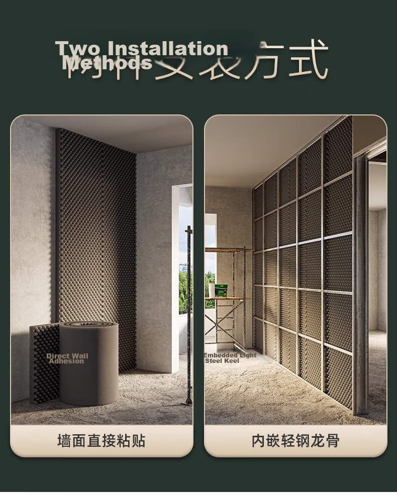Jiandao Soundproof Cotton Wall Self-Adhesive Acoustic Cotton Indoor Soundproof Board for Walls, Doors, Windows, Bedroom, KTV Noise Reduction Sponge 7