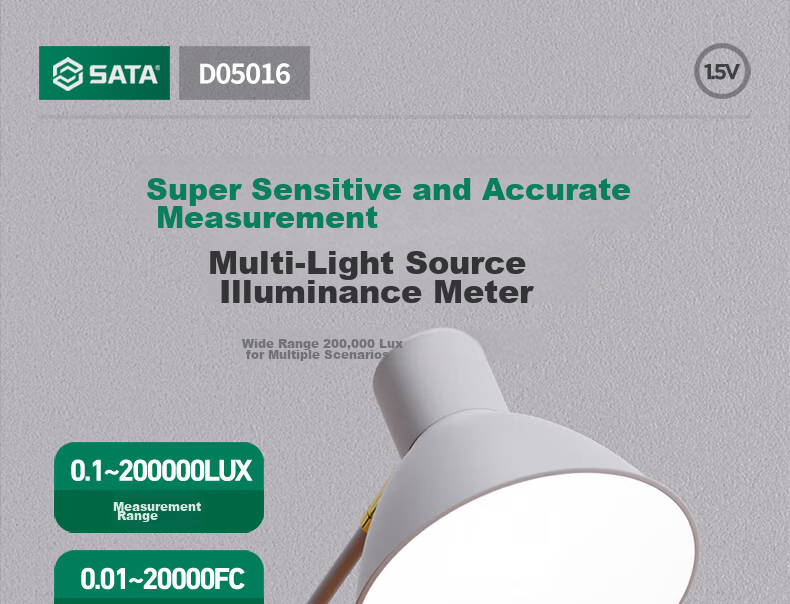 SATA Illuminance Meter Split-Type Photometer Digital High-Precision Lumen Tester Brightness Meter Photometer D05016 1