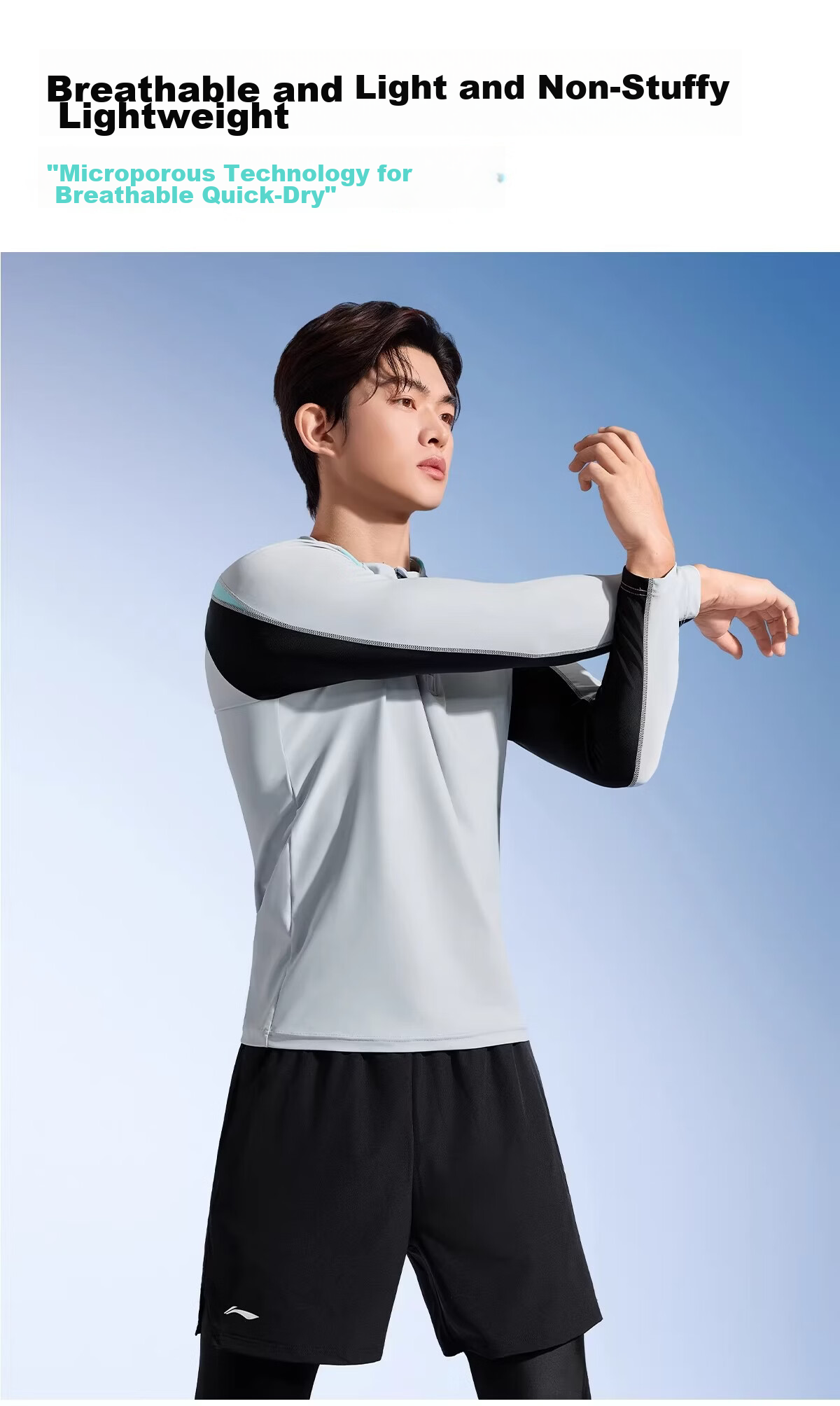 LI-NING Men's Snorkeling Jellyfish Suit Swimming Set Thermal Sunscreen Quick-Dry Long Sleeve Long Pants for Diving Surfing Hot Spring 9